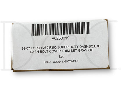 99-07 Ford F250 F350 Super Duty Dashboard Dash Bolt Cover Trim Set Gray OE