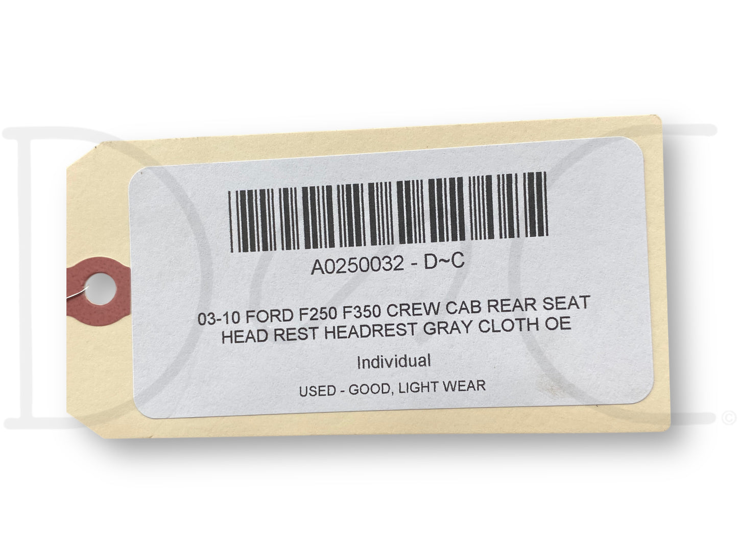 03-10 Ford F250 F350 Crew Cab Rear Seat Head Rest Headrest Gray Cloth OE