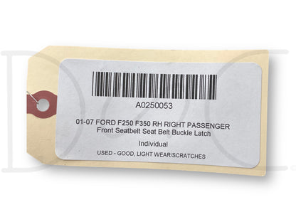 01-07 Ford F250 F350 RH Right Passenger Front Seatbelt Seat Belt Buckle Latch