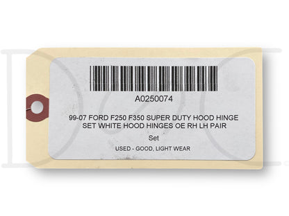 99-07 Ford F250 F350 Super Duty Hood Hinge Set White Hood Hinges OE RH LH Pair