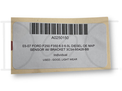 03-07 Ford F250 F350 6.0 6.0L Diesel OE Map Sensor W/ Bracket 3C3A-9S428-Bb