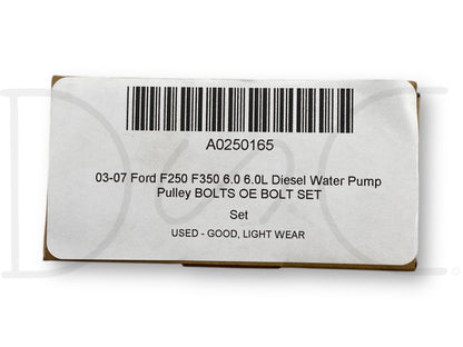 03-07 Ford F250 F350 6.0 6.0L Diesel Water Pump Pulley Bolts OE Bolt Set