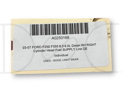 03-07 Ford F250 F350 6.0 6.0L Diesel RH Right Cylinder Head Fuel Supply Line OE