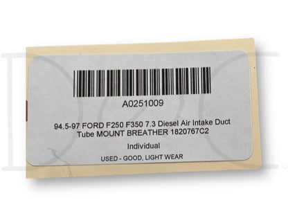 94.5-97 Ford F250 F350 7.3 Diesel Air Intake Duct Tube Mount Breather 1820767C2