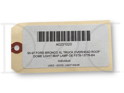 95-97 Ford Bronco XL Truck Overhead Roof Dome Light Map Lamp OE F5Tb-13776-BA