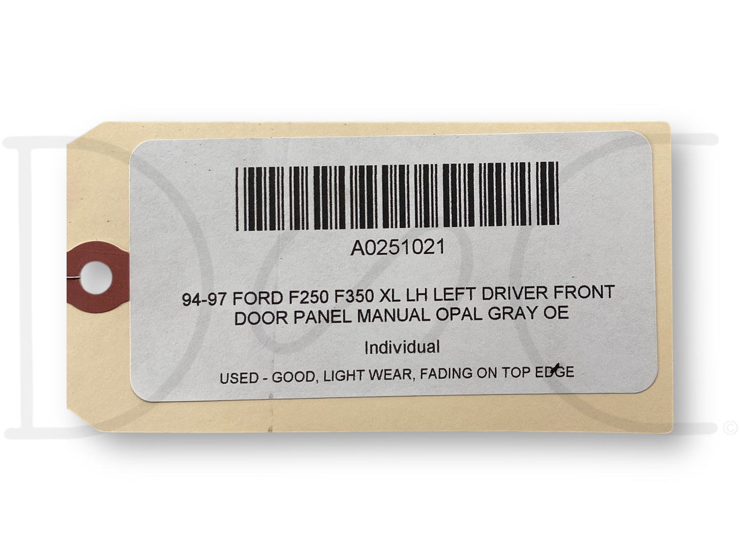 94-97 Ford F250 F350 XL LH Left Driver Front Door Panel Manual Opal Gray OE
