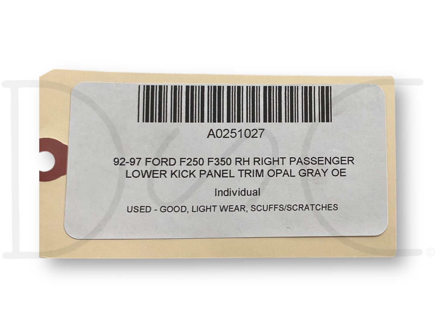 92-97 Ford F250 F350 RH Right Passenger Lower Kick Panel Trim Opal Gray OE