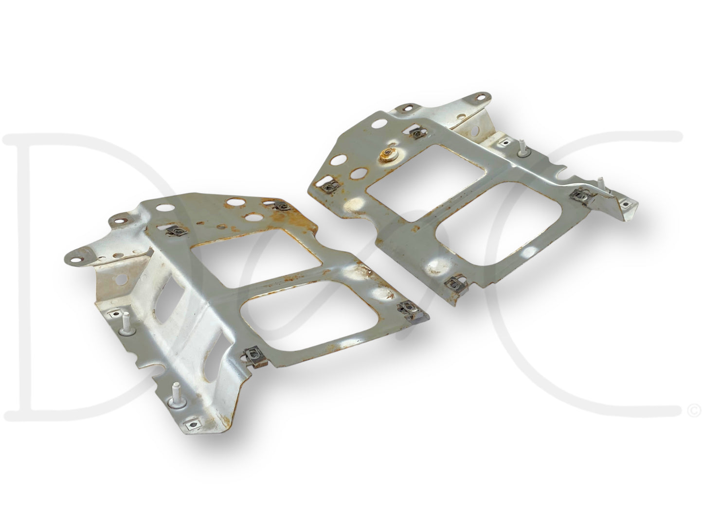92-97 Ford F250 F350 Headlight Bracket Header Core Support Pair Set RH LH OEM
