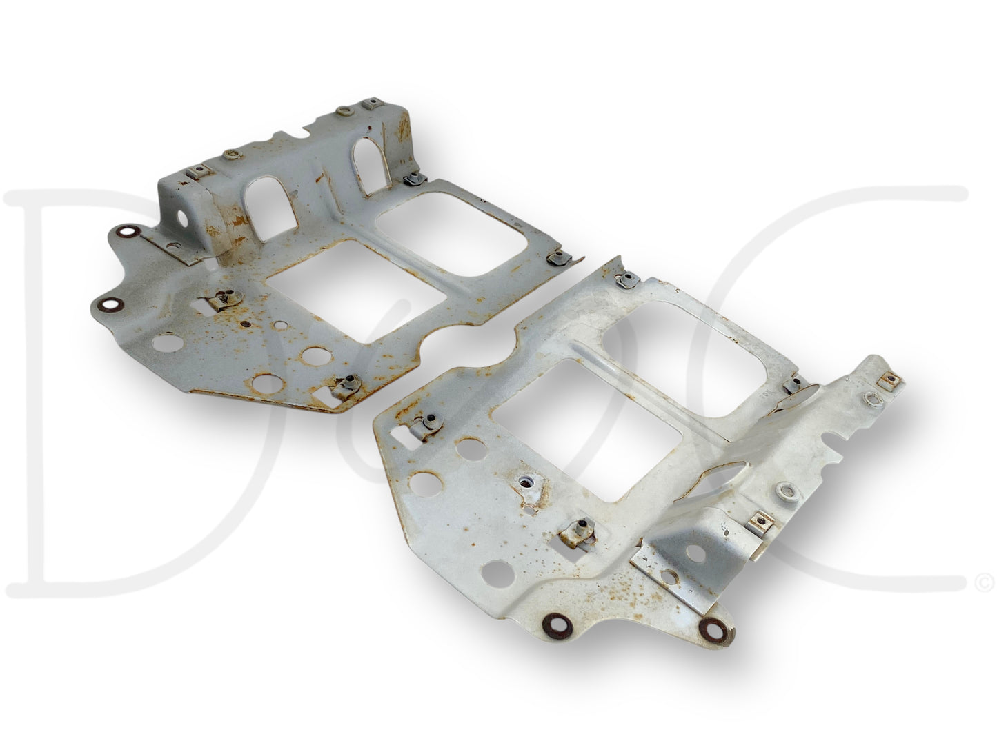 92-97 Ford F250 F350 Headlight Bracket Header Core Support Pair Set RH LH OEM