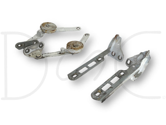 80-96 Ford F250 F350 Truck Hood Hinge And Spring Set White Hood Hinges Springs