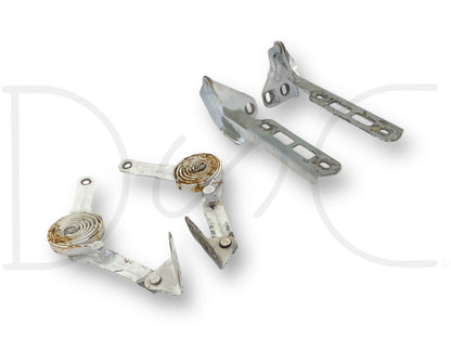 80-96 Ford F250 F350 Truck Hood Hinge And Spring Set White Hood Hinges Springs