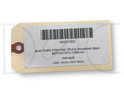 94-97 Ford F250 F350 Truck Windshield Wiper Motor F5Tu-17504-Aa