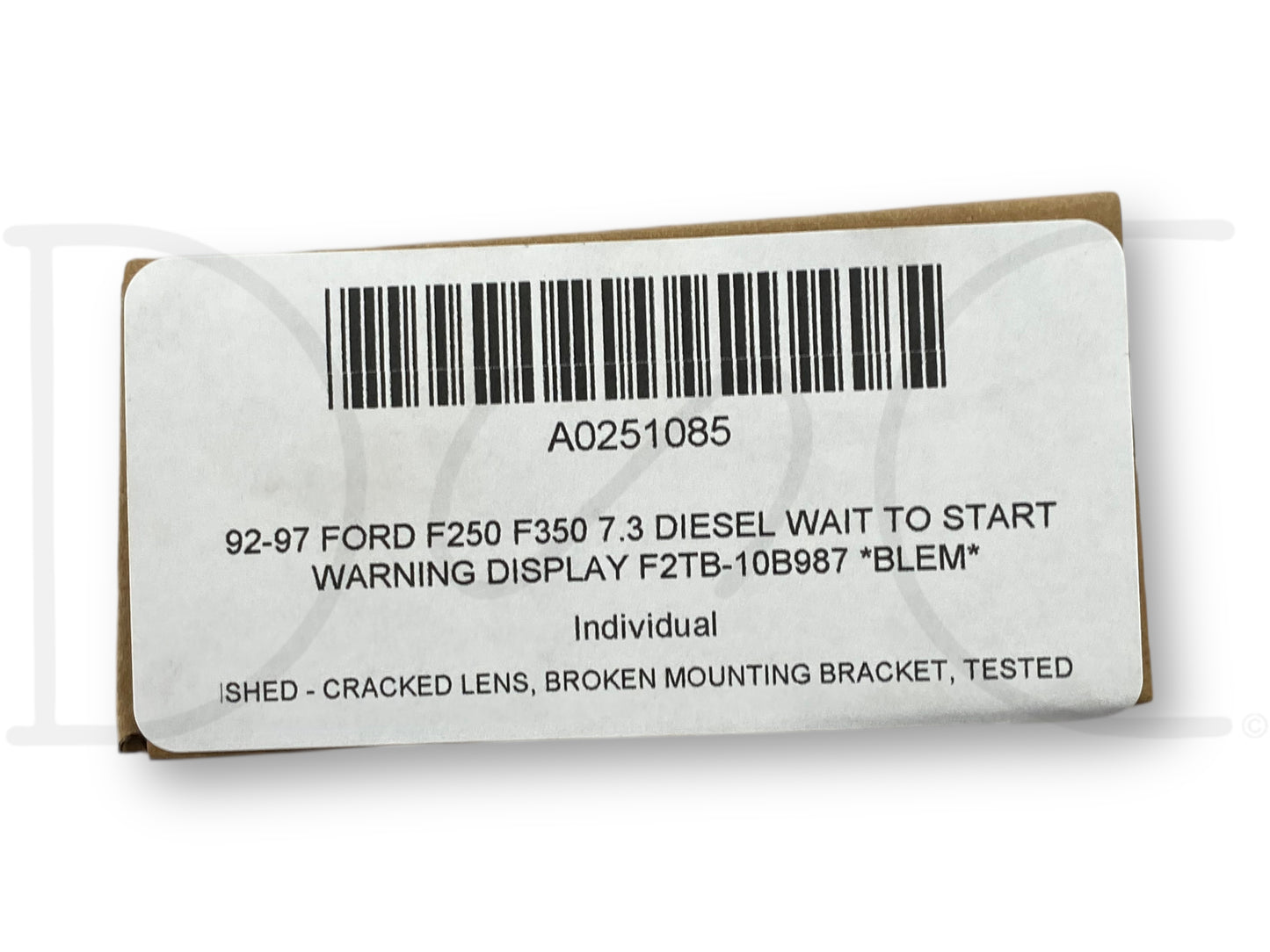 92-97 Ford F250 F350 7.3 Diesel Wait To Start Warning Display F2Tb-10B987 *Blem*