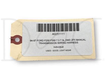 94-97 Ford F250 F350 7.3 7.3L 2WD ZF5 Manual Transmission Wiring Harness