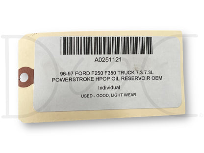 96-97 Ford F250 F350 Truck 7.3 7.3L Powerstroke HPOP Oil Reservoir OEM