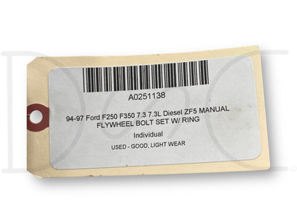 94-97 Ford F250 F350 7.3 7.3L Diesel ZF5 Manual Flywheel Bolt Set W/ Ring