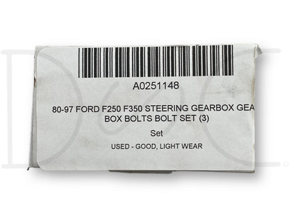 80-97 Ford F250 F350 Steering Gearbox Gear Box Bolts Bolt Set (3)