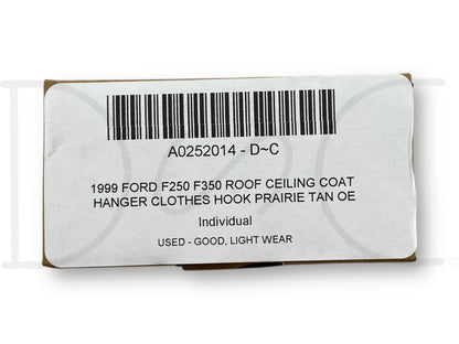1999 Ford F250 F350 Roof Ceiling Coat Hanger Clothes Hook Prairie Tan OE