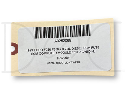1999 Ford F250 F350 7.3 7.3L Diesel PCM Fut8 ECM Computer Module F81F-12A650-Nj