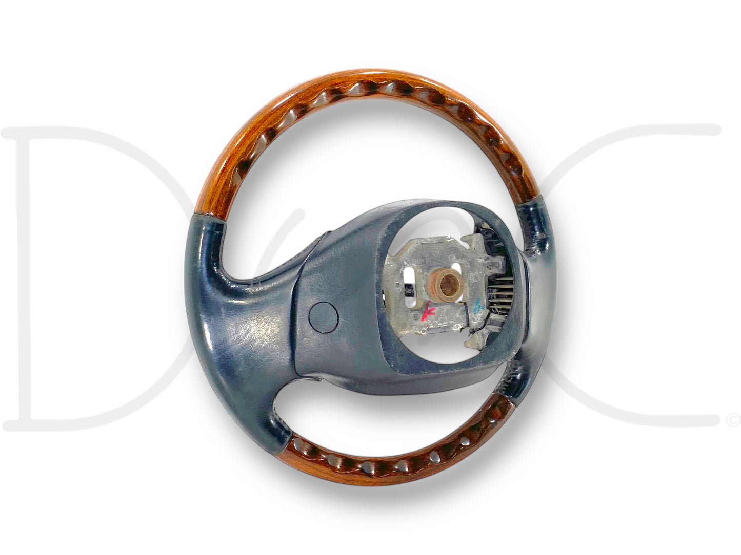 99-02 Ford F250 F350 Steering Wheel W/ Cruise Buttons Black Leather / Wood Grain