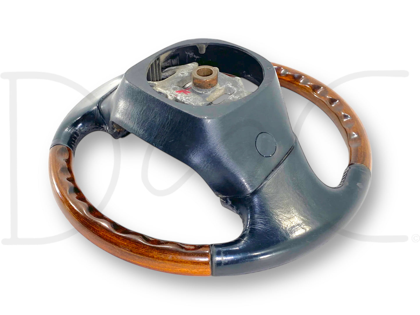 99-02 Ford F250 F350 Steering Wheel W/ Cruise Buttons Black Leather / Wood Grain