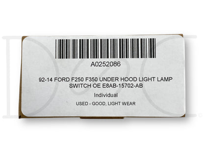 92-14 Ford F250 F350 Under Hood Light Lamp Switch OE E8AB-15702-AB