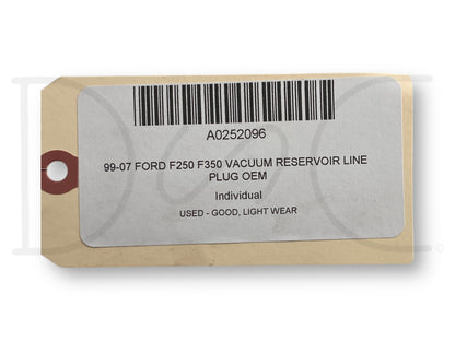 99-07 Ford F250 F350 Vacuum Reservoir Line Plug OEM