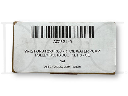 99-02 Ford F250 F350 7.3 7.3L Water Pump Pulley Bolts Bolt Set (4) OE
