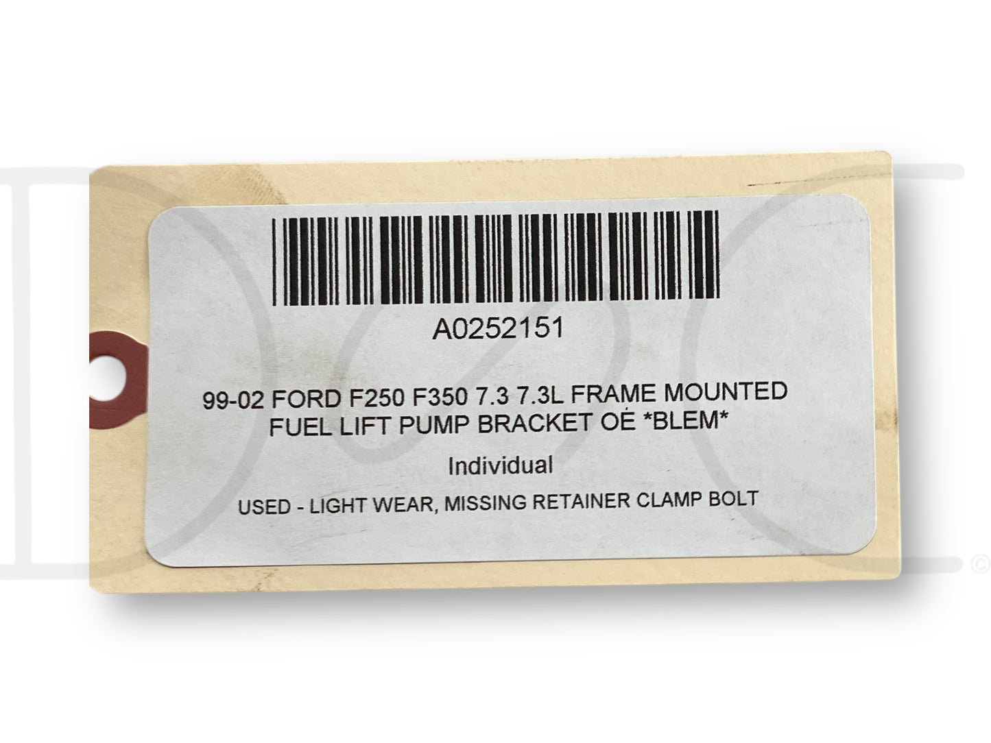 99-02 Ford F250 F350 7.3 7.3L Frame Mounted Fuel Lift Pump Bracket OE *Blem*