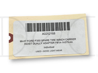 99-07 Ford F350 Spare Tire Winch Carrier Hoist Dually Adapter F81A-1A375-Aa