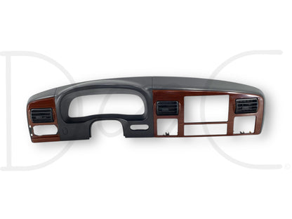 05-07 Ford F250 F350 Lariat Dash Bezel Radio Cluster Trim Panel Black / Wood