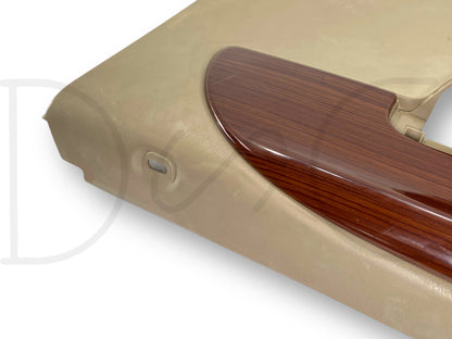 05-07 Ford F250 F350 Lariat LH Left Driver Rear Door Panel Tan Wood Grain OE