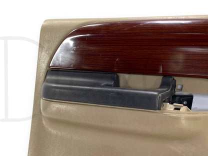 05-07 Ford F250 F350 Lariat LH Left Driver Rear Door Panel Tan Wood Grain OE