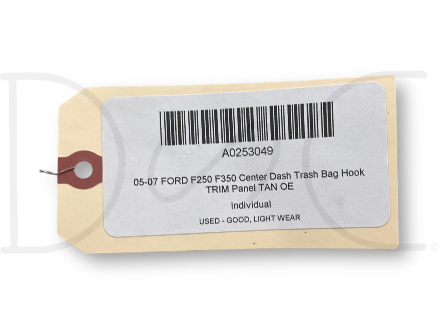 05-07 Ford F250 F350 Center Dash Trash Bag Hook Trim Panel Tan OE