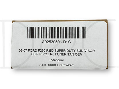 02-07 Ford F250 F350 Super Duty Sun Visor Clip Pivot Retainer Tan OEM