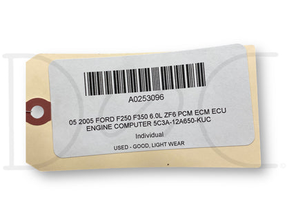 05 2005 Ford F250 F350 6.0L ZF6 PCM ECM ECU Engine Computer 5C3A-12A650-Kuc