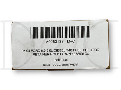 03-05 Ford 6.0 6.0L Diesel T40 Fuel Injector Retainer Hold Down 1838901C4