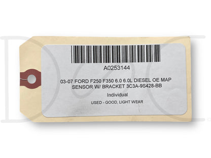 03-07 Ford F250 F350 6.0 6.0L Diesel OE Map Sensor W/ Bracket 3C3A-9S428-Bb