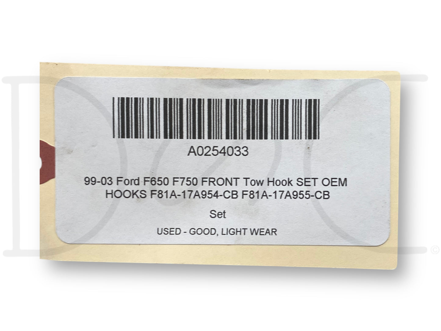 99-03 Ford F650 F750 Front Tow Hook Set OEM Hooks F81A-17A954-Cb F81A-17A955-Cb