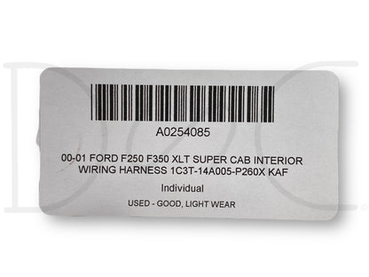 00-01 Ford F250 F350 XLT Super Cab Interior Wiring Harness 1C3T-14A005-P260X Kaf