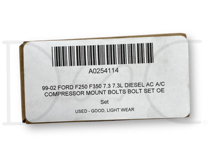 99-02 Ford F250 F350 7.3 7.3L Diesel Ac A/C Compressor Mount Bolts Bolt Set OE