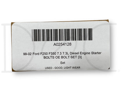 99-02 Ford F250 F350 7.3 7.3L Diesel Engine Starter Bolts OE Bolt Set [3]