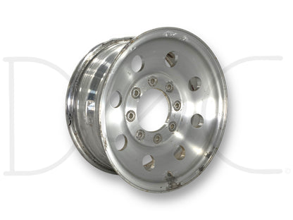 99-04 Ford F250 F350 Excursion 16" 8 Hole Brushed Wheel 16X7 Rim 8X170MM OE, used with scratches and surface blemishes, compatible with 1999-2004 F-250 and F-350 trucks.