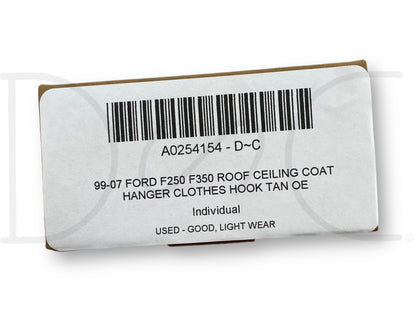 99-07 Ford F250 F350 Roof Ceiling Coat Hanger Clothes Hook Tan OE