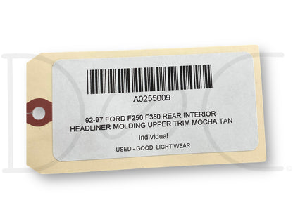 92-97 Ford F250 F350 Rear Interior Headliner Molding Upper Trim Mocha Tan