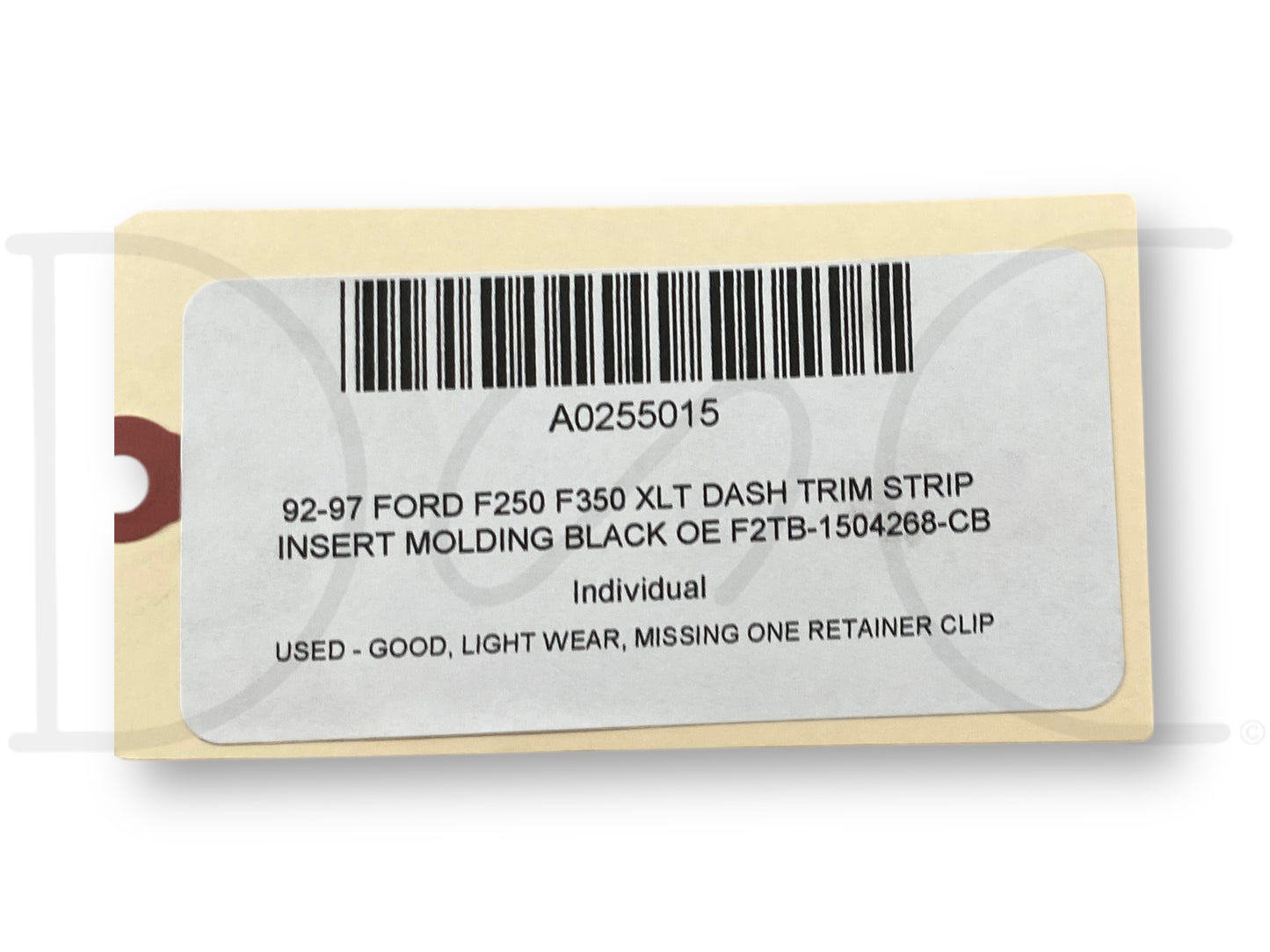 92-97 Ford F250 F350 XLT Dash Trim Strip Insert Molding Black OE F2Tb-1504268-Cb