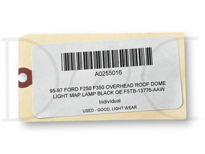 95-97 Ford F250 F350 Overhead Roof Dome Light Map Lamp Black OE F5Tb-13776-Aaw