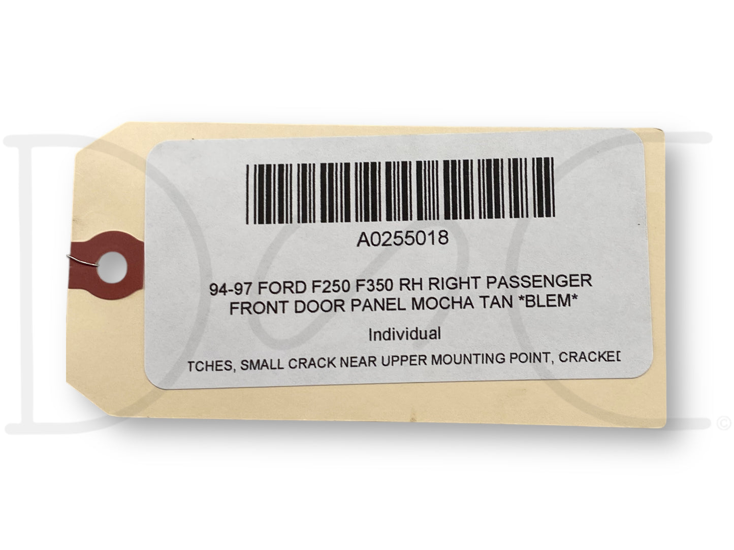 94-97 Ford F250 F350 RH Right Passenger Front Door Panel Mocha Tan *Blem*