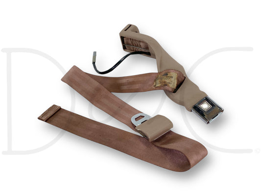 92-97 Ford F250 F350 LH Left Driver Front Seatbelt Seat Belt Buckle Latch Tan