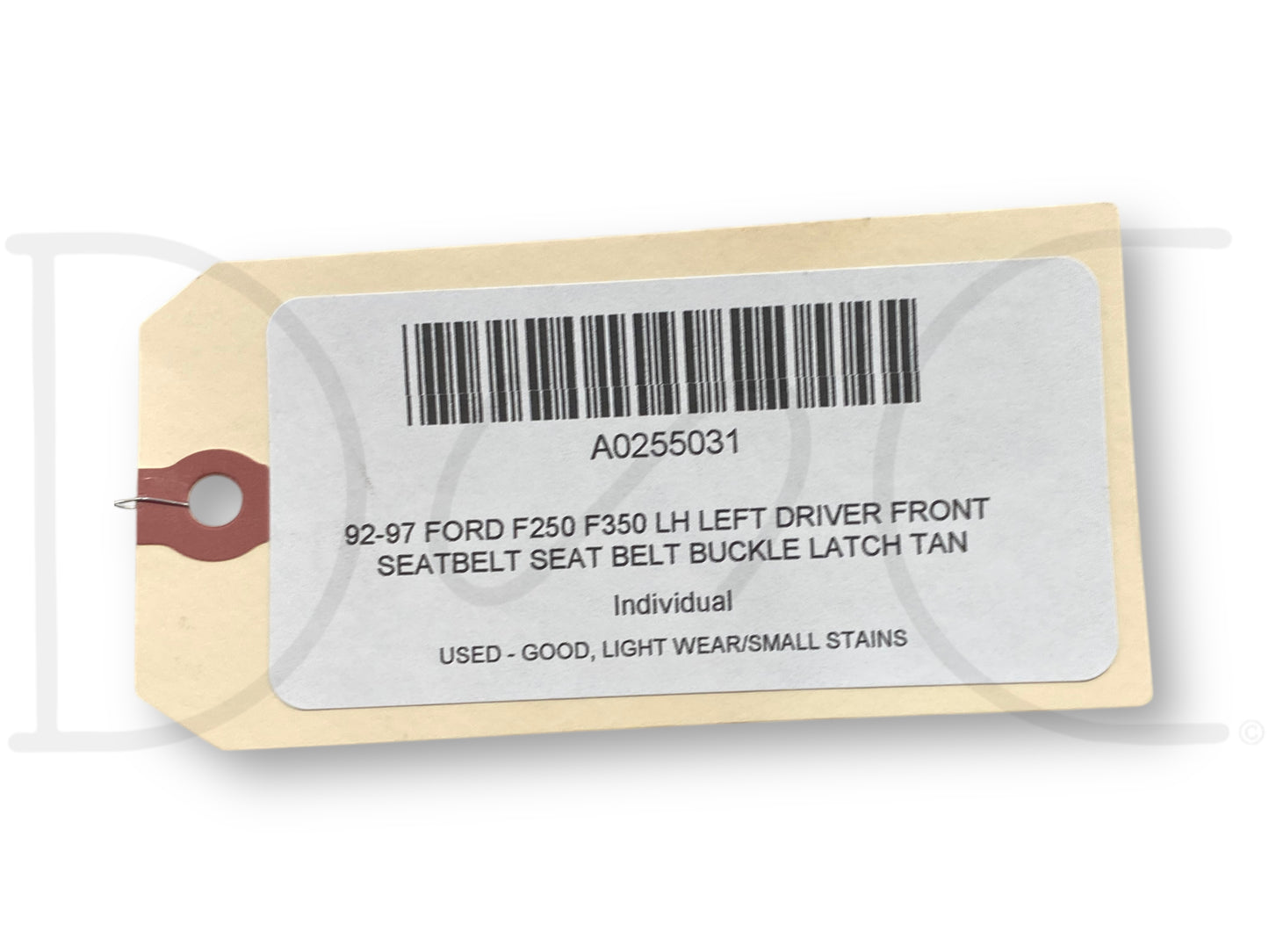 92-97 Ford F250 F350 LH Left Driver Front Seatbelt Seat Belt Buckle Latch Tan
